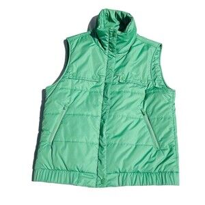 Lacoste Puffer Vest Green Sz 42 Zip Pockets Full Zip Collar Outdoor Casual